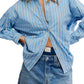 Free People - Varsity Vibes Stripe Oversize Button-up Shirt