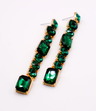 Brincos Cascata de Esmeralda – Brincos Verdes Luxuosos e Arrojados