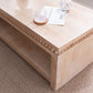 Modern Wood Coffee Table with Beaded Trim – 47" Rectangular
