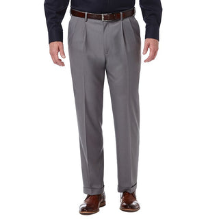 Haggar Men's Gray Classic Fit Stretch Pants