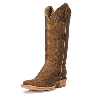 R Watson Boots - Women's R. Watson Authentic Matte Back Cut Python Narrow Square Toe Boot