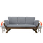 TOPMAX Outdoor Adjustable Patio Wooden Daybed Sofa Chaise Lounge with Cushions