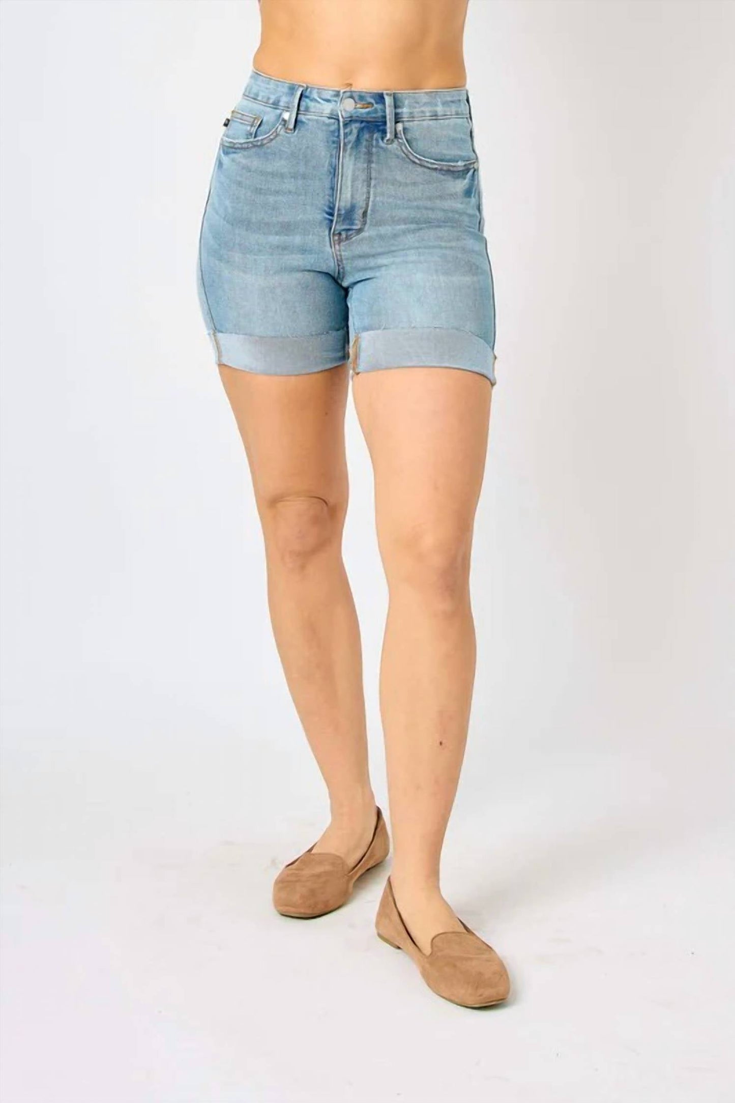 Judy Blue - High Waist Tummy Control Cool Denim Shorts
