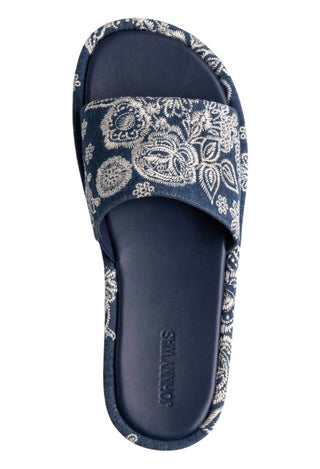 Johnny Was - Sandália feminina plataforma bordada com bandana