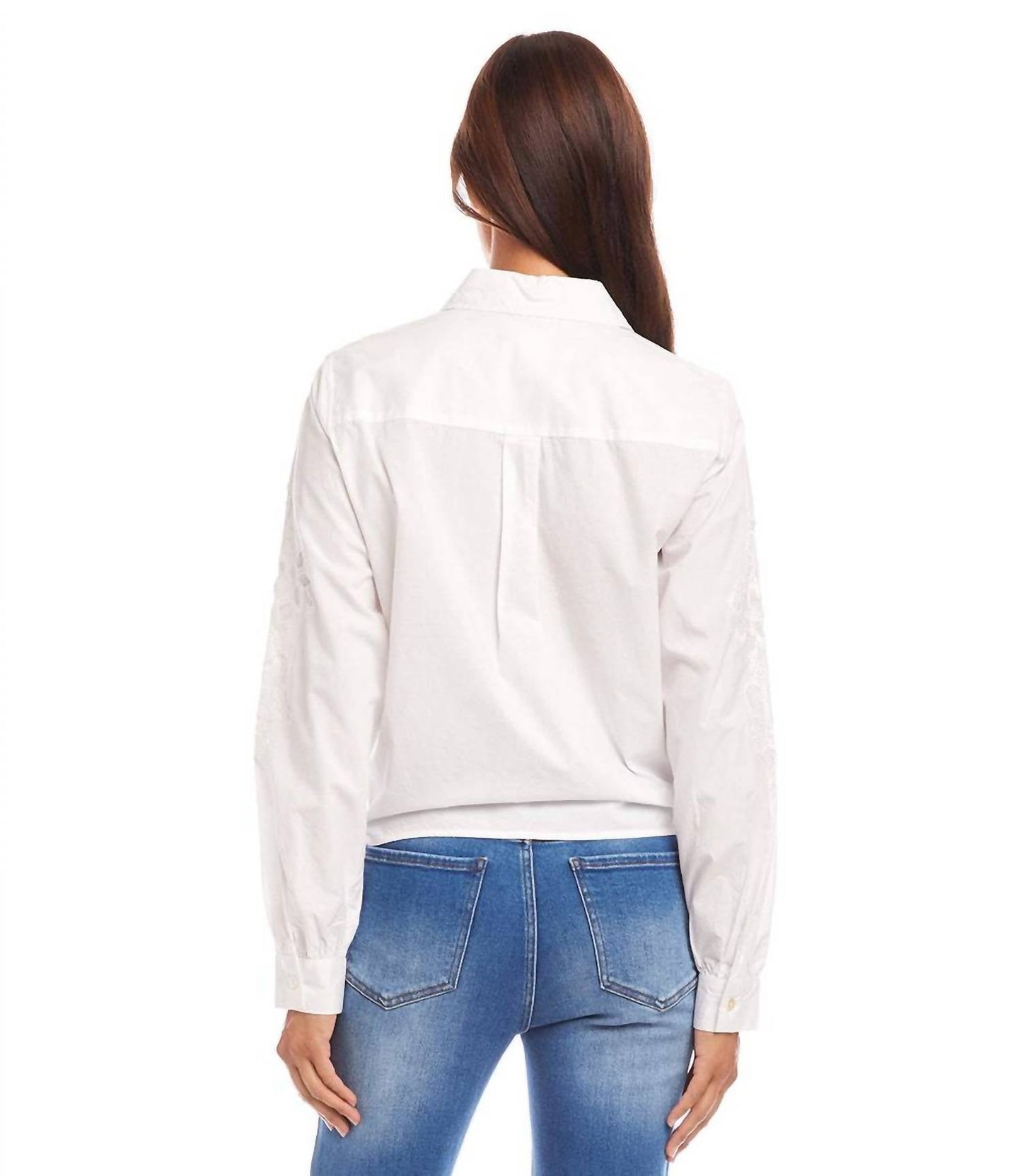 Karen Kane - Embroidered Tie Front Top