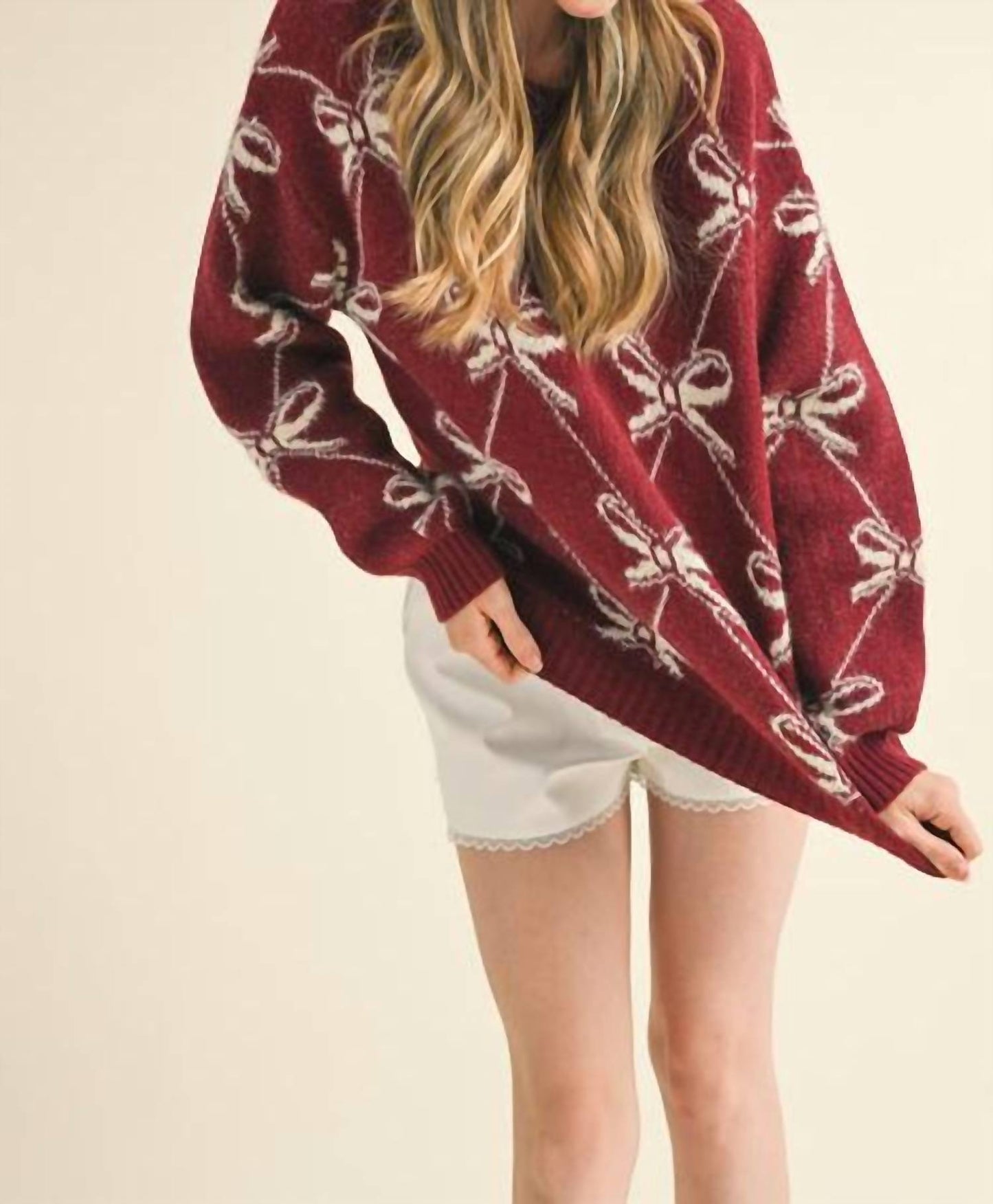&Merci - Becca Ribbon Knit Pattern Sweater
