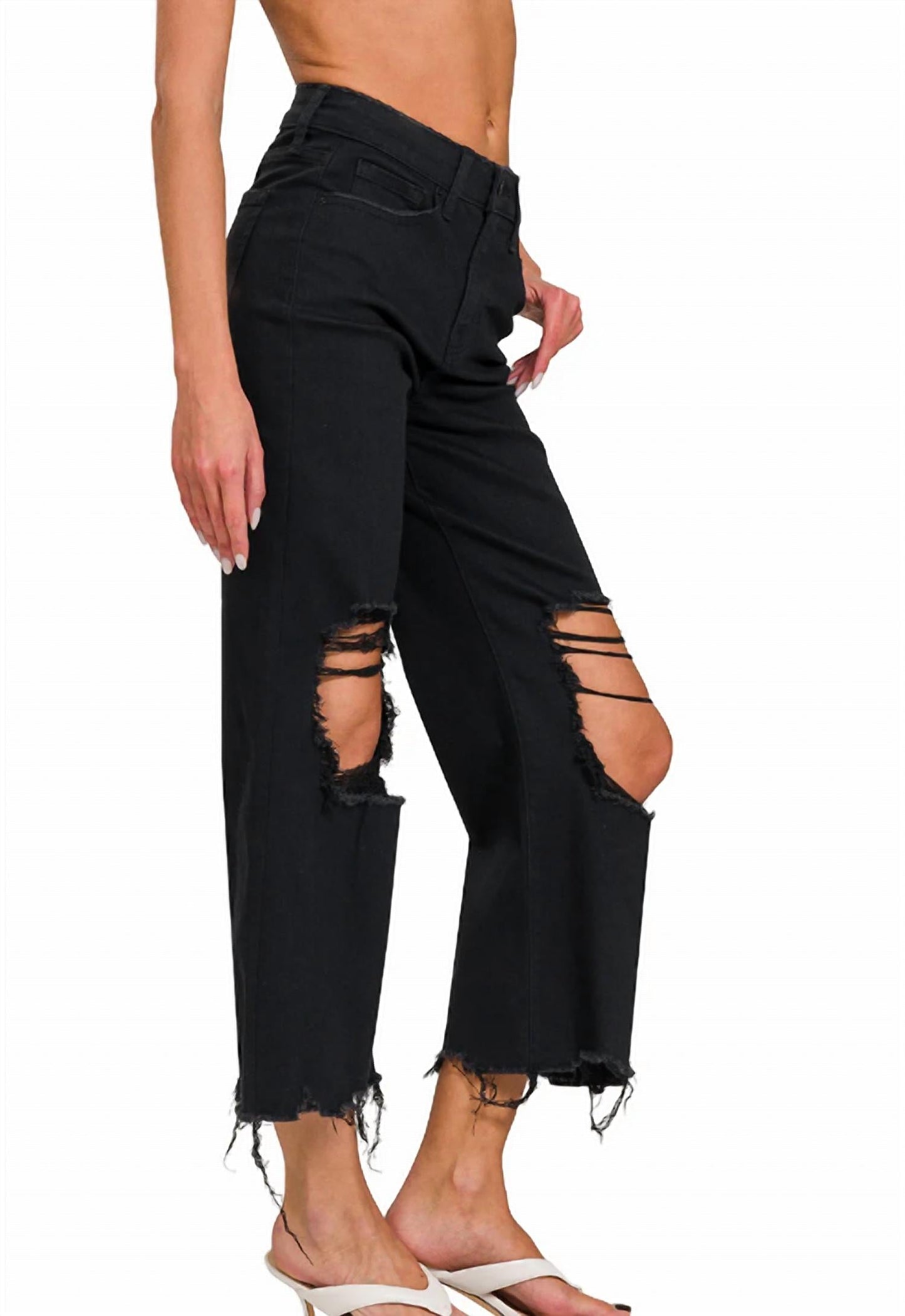 Zenana - Blackout Distressed Jean