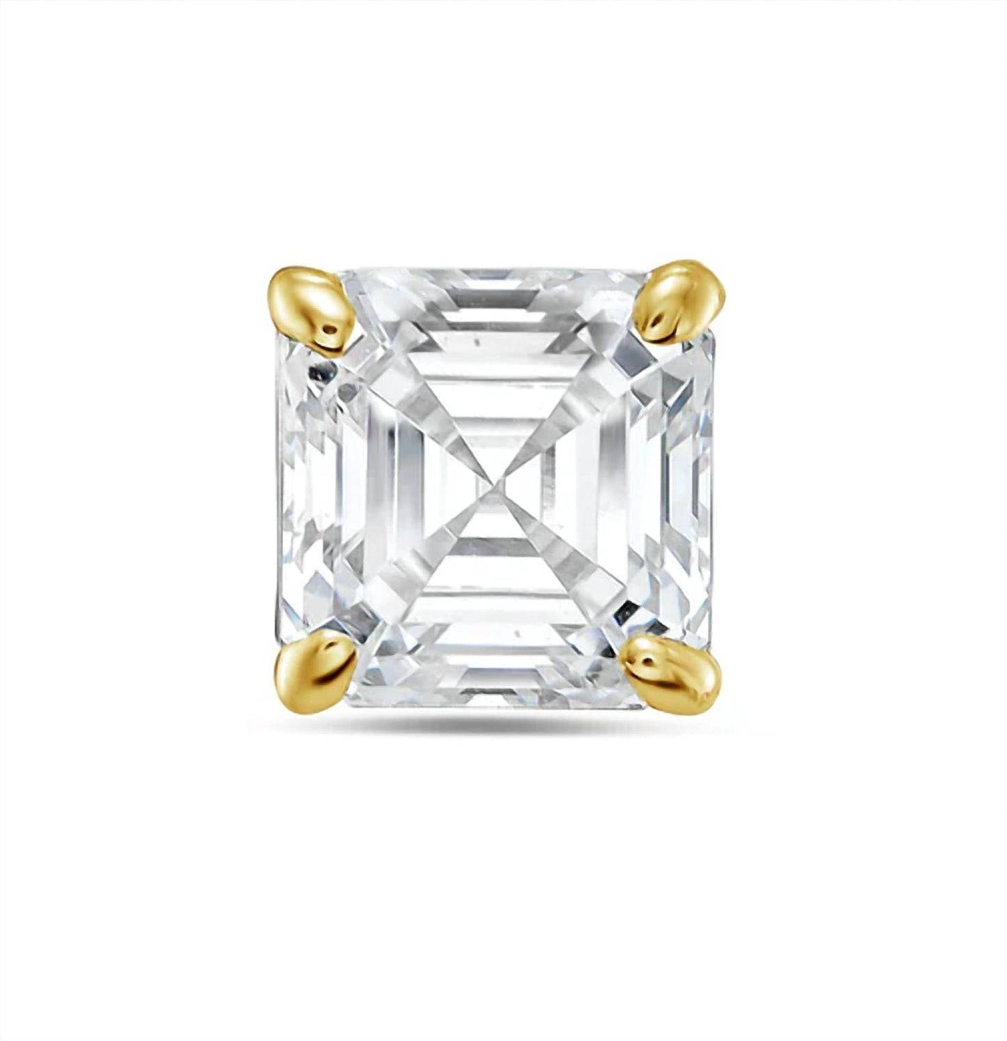 Diana M Jewels - 3.00 Cts Lab Grown Asscher Cut Stud Earrings