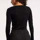 Bandier - Rivington Ribbed Long Sleeve Scoop Neck Crop Top
