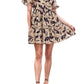 Entro - Heather Floral Print Ruffle Collar Mini Dress