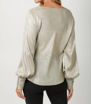 Mystree - Metallic Cowl Neck Blouse