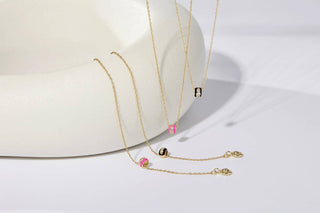 Eklexic - Pulseira feminina de esmalte rosa e zircônia cúbica com rondelle