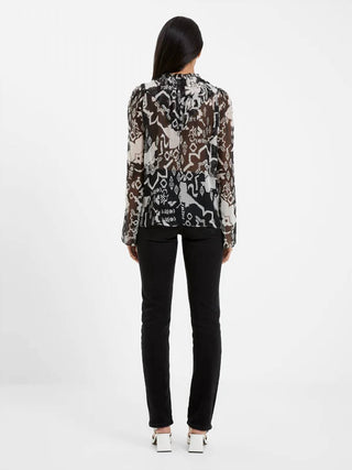 French Connection - Blusa popover de gola alta Deon Hallie