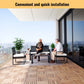 Interlocking Deck Tiles Striped Pattern Waterproof Brown