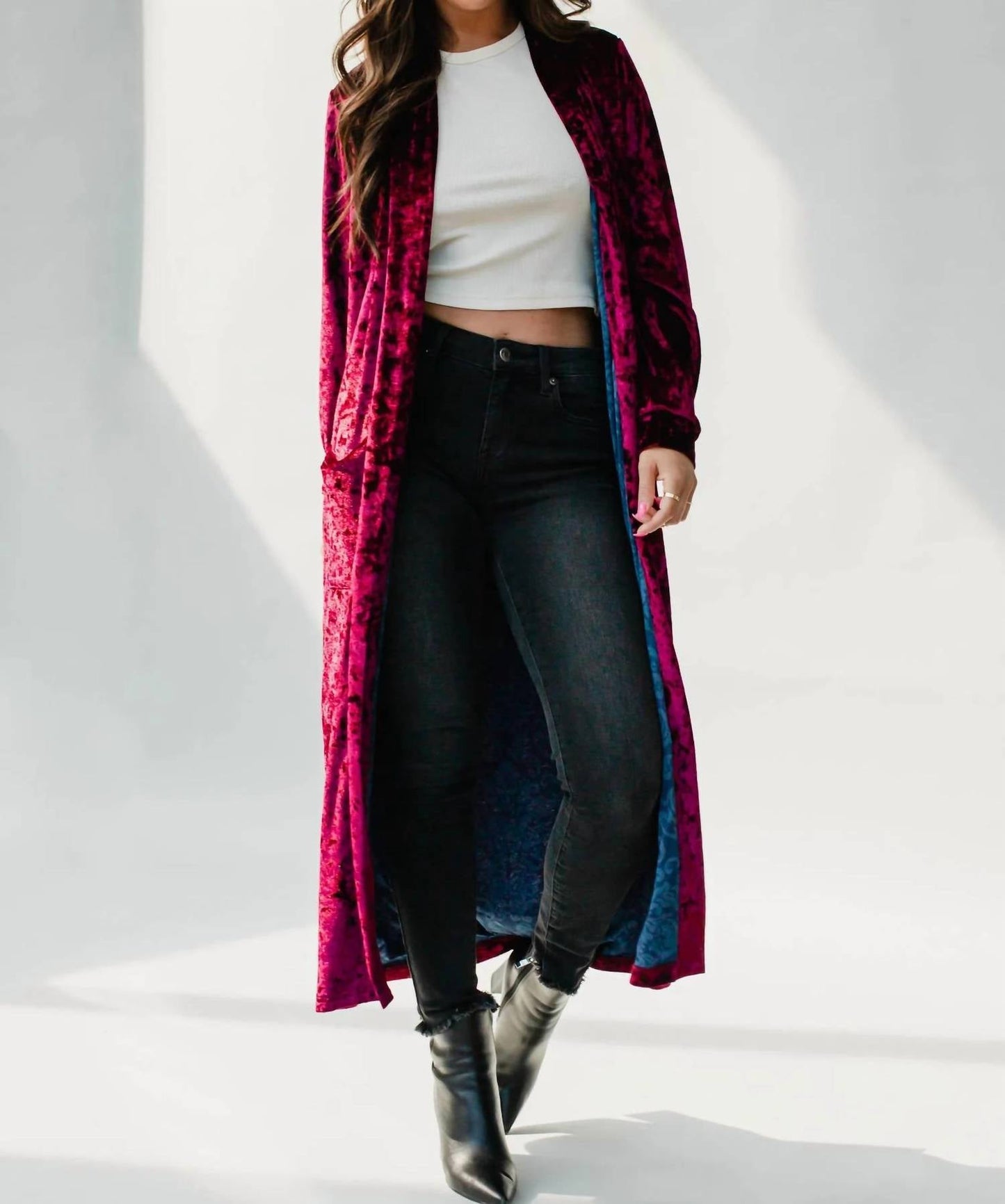 Panache Apparel - Velvet Duster Cardigan