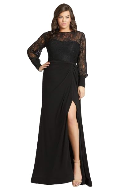 Mac Duggal 20262 Mother of The Bride Dress for Wedding - Beautiful Sequin Dress for Women Black
