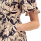 Entro - Heather Floral Print Ruffle Collar Mini Dress
