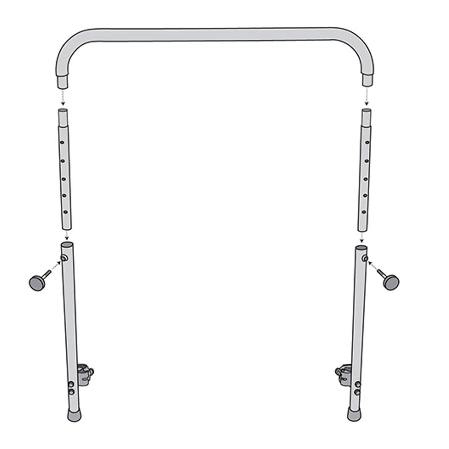 Acessório de barra de apoio JumpSport para trampolins de fitness de 39" com pernas retas/arqueadas