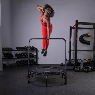 Acessório de barra de apoio JumpSport para trampolins de fitness de 39" com pernas retas/arqueadas