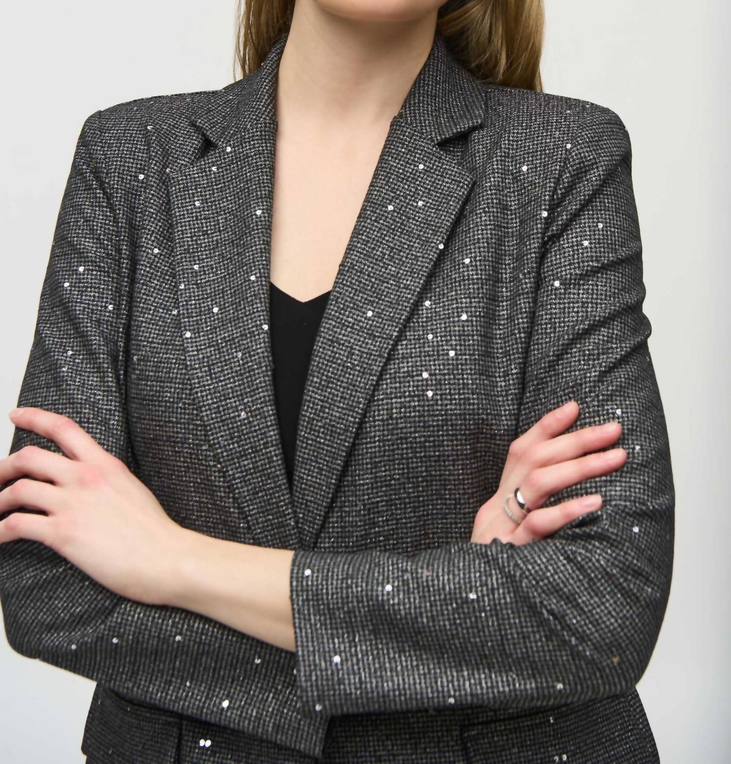 Joseph Ribkoff - Sequined Houndstooth Blazer