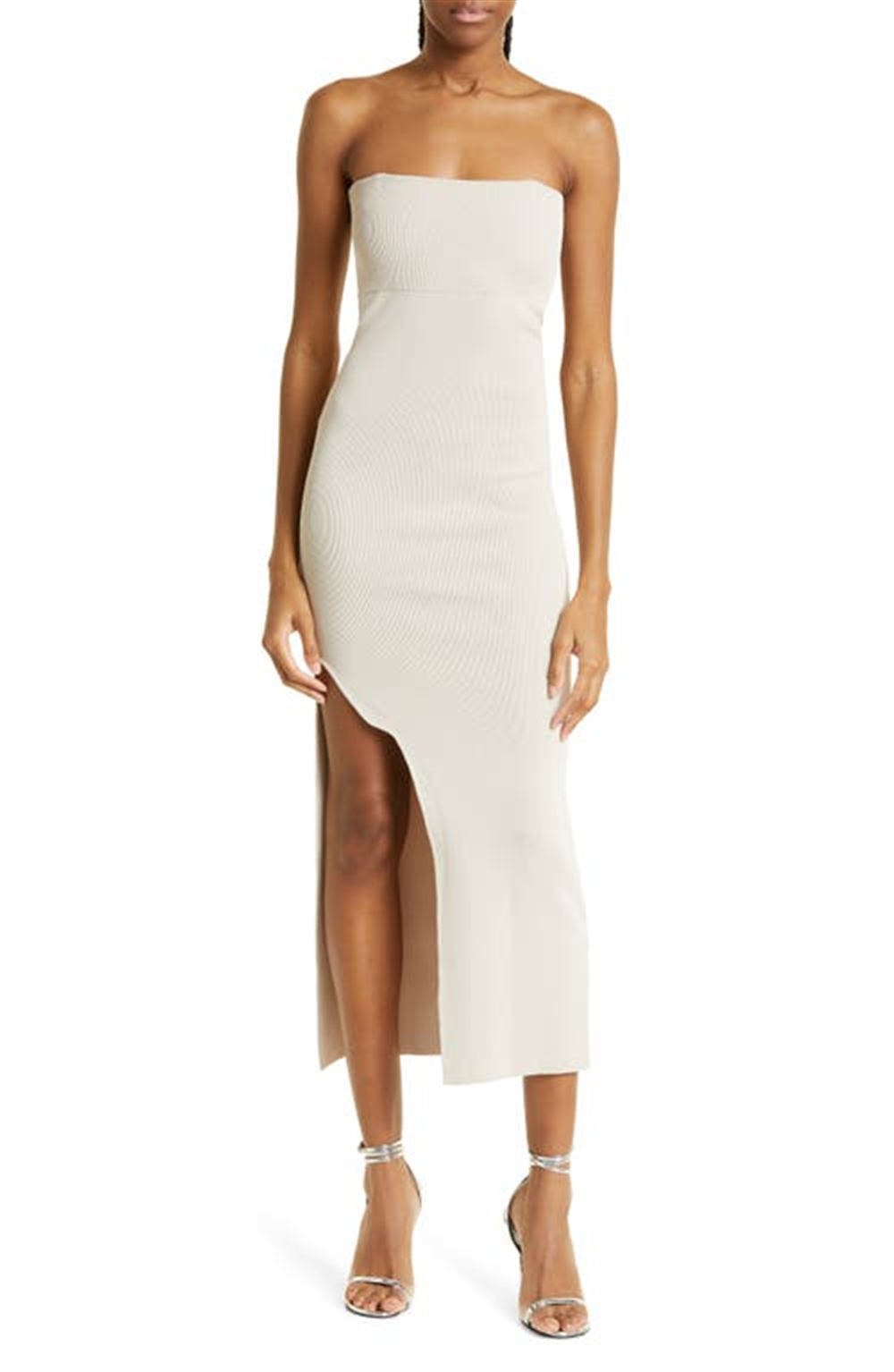 Vestido midi sem alças Luna da Mãe de Todos, bege, tamanho XS