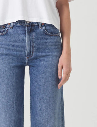 Agolde - Calça Jeans Crop Harper de Cintura Alta e Perna Larga