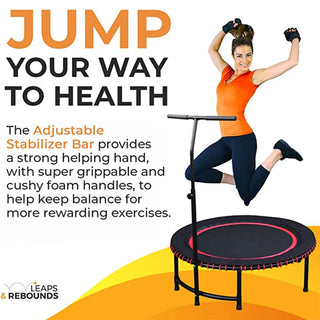 Barra estabilizadora LEAPS &amp; REBOUNDS de 40" para trampolins de fitness, somente barra
