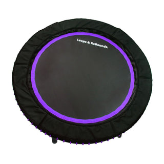 LEAPS &amp; REBOUNDS Mini Trampolim Fitness de 48" e Equipamento de Ginástica Rebounder, Roxo