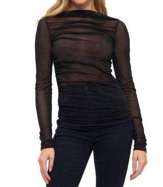 Ariella - Sparkle Mesh Ruched Top