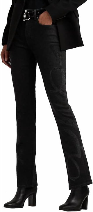 Ralph Lauren - Calça Jeans Bootcut Flocked de Cintura Alta
