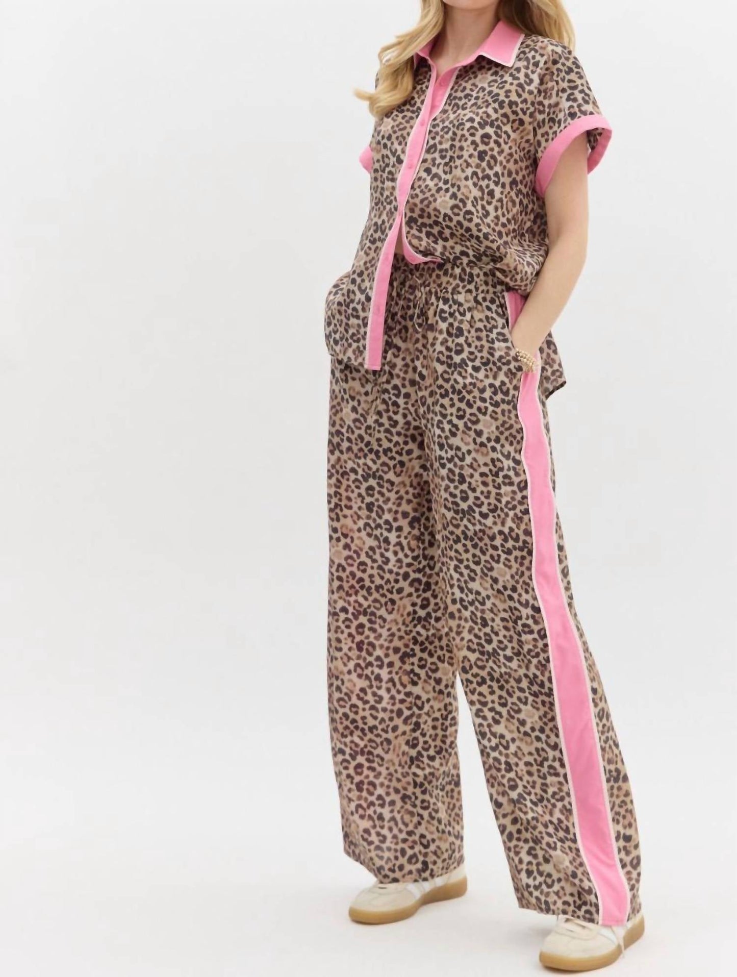 Entro - Leopard Wide Leg Pants