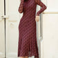 Mima Rosso - Velvet Print Mesh Dress