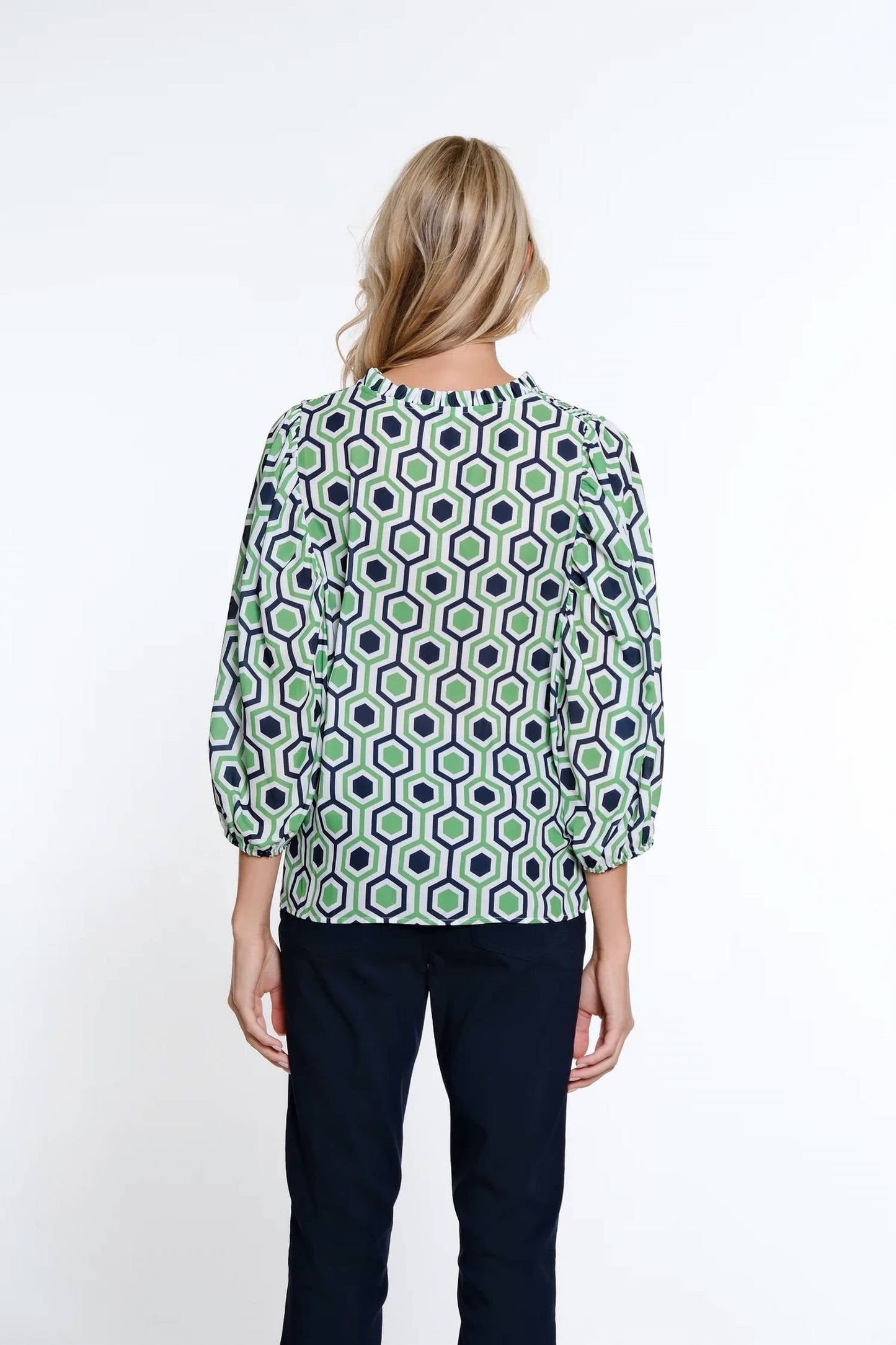 Multiples - SMOCKED WOVEN TOP