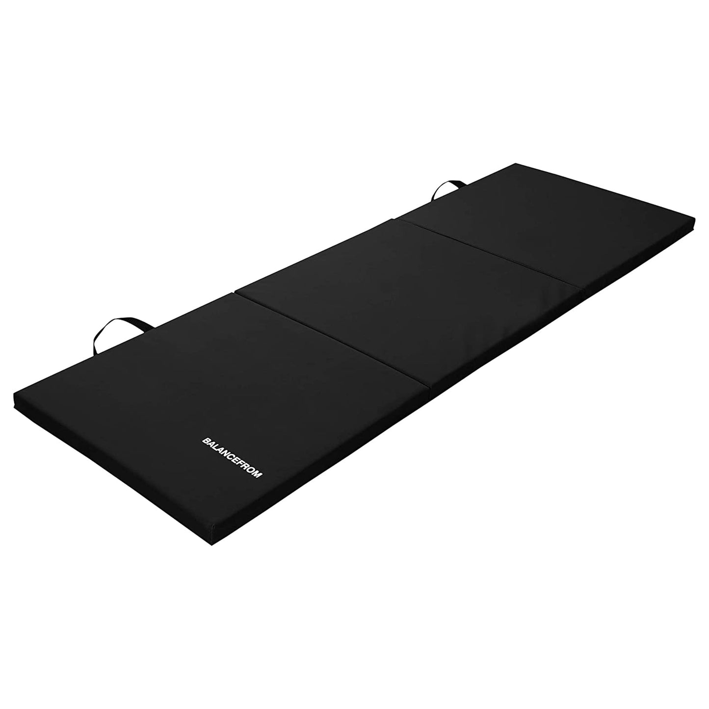 Tapete de ginástica dobrável com 3 painéis BalanceFrom Fitness GoGym 6'x2'x1,5" preto
