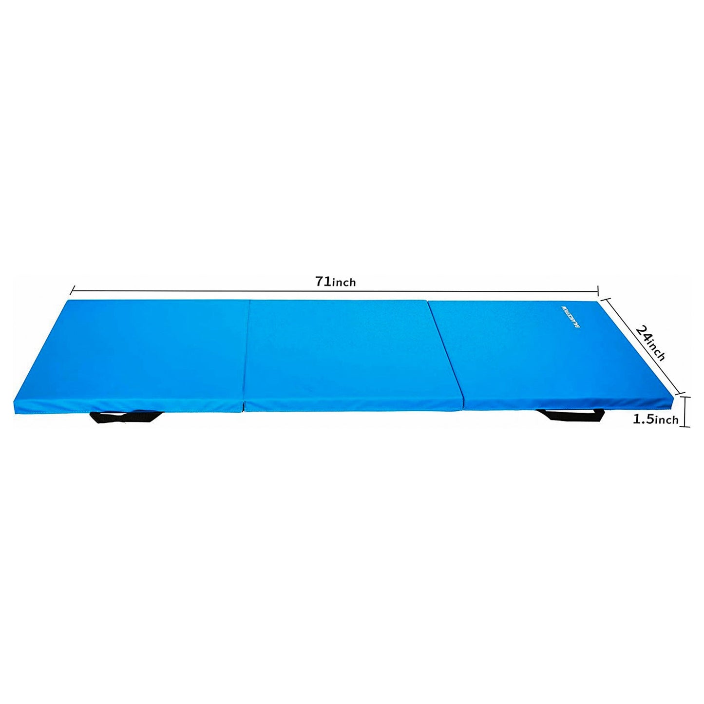 Tapete de ginástica dobrável com 3 painéis BalanceFrom Fitness GoGym 6' x 2' x 1,5" azul