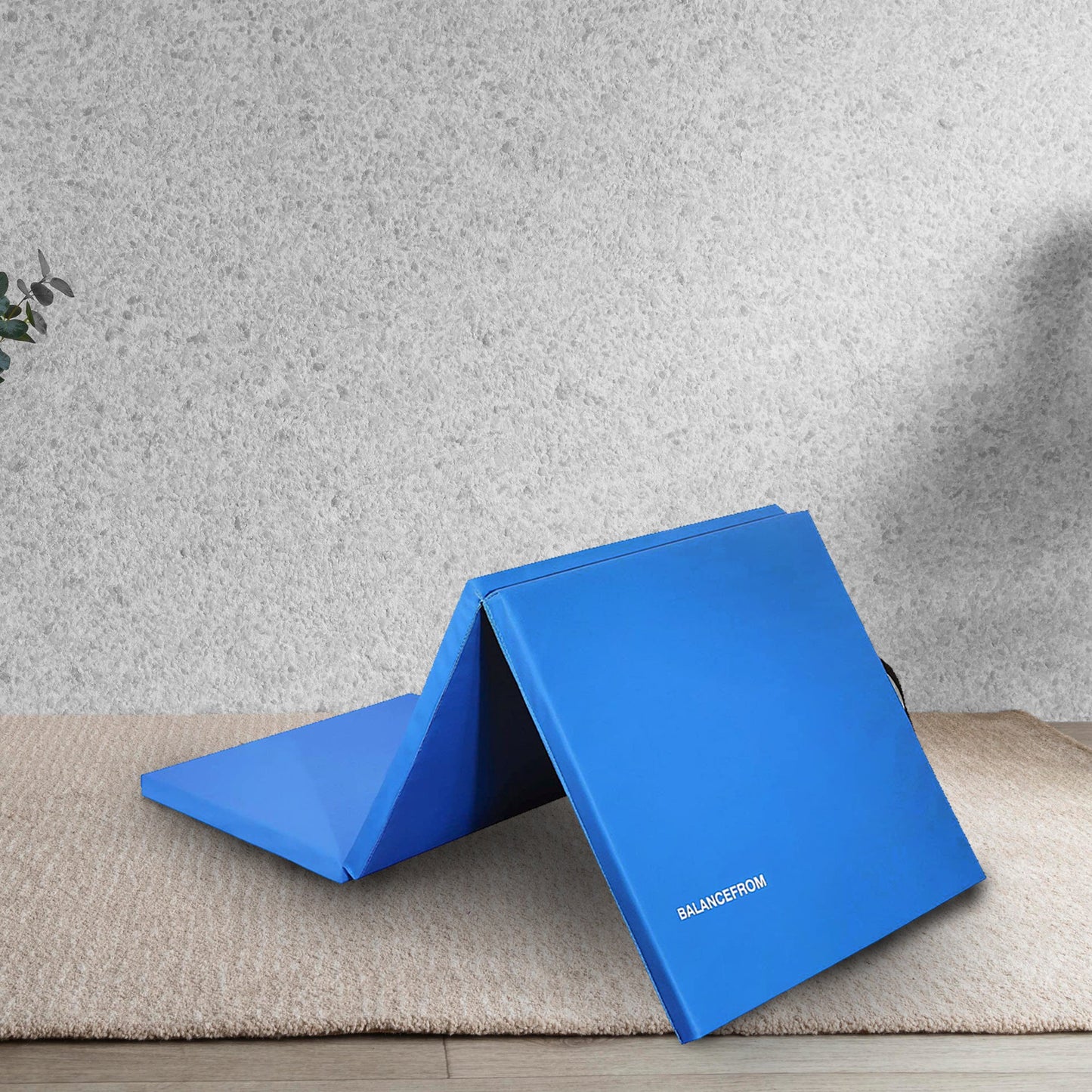 Tapete de ginástica dobrável com 3 painéis BalanceFrom Fitness GoGym 6' x 2' x 1,5" azul