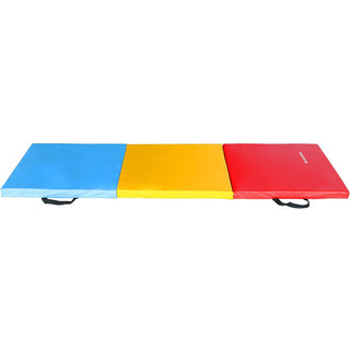 Tapete de exercícios dobrável BalanceFrom Fitness GoGym 6x2 pés com 3 painéis e alças, multiuso