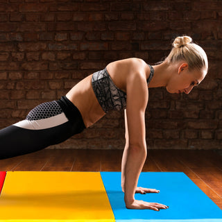 Tapete de exercícios dobrável BalanceFrom Fitness GoGym 6x2 pés com 3 painéis e alças, multiuso