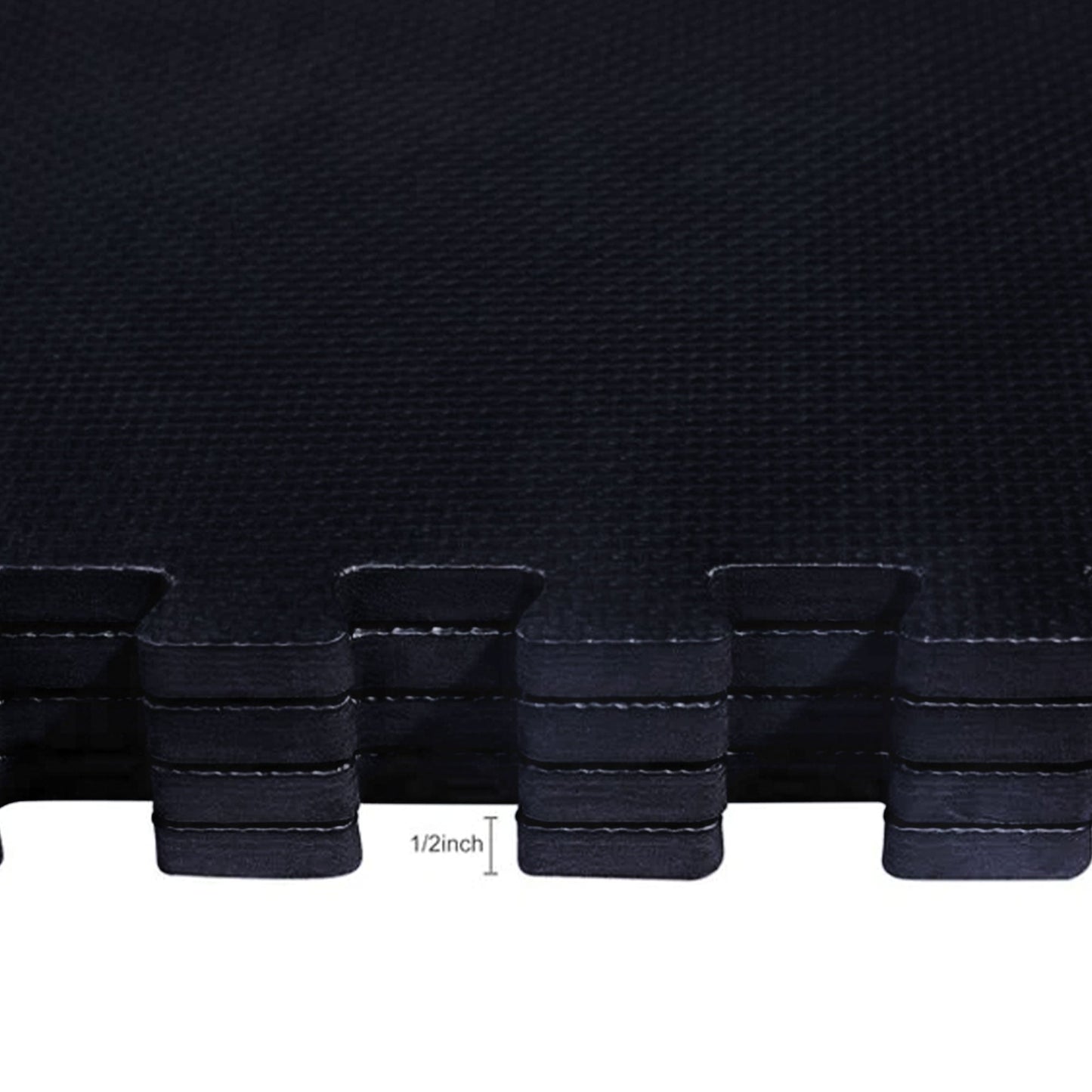 Tapete de exercícios de espuma EVA interligada de 24 pés quadrados da BalanceFrom Fitness, preto