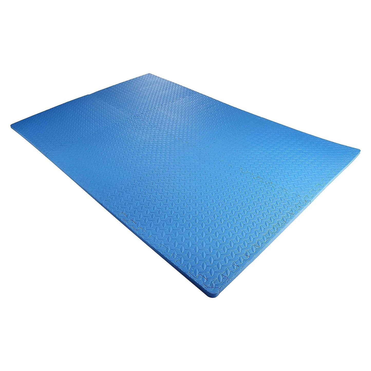 Tapete de exercícios de espuma EVA interligada de 24 pés quadrados da BalanceFrom Fitness, azul