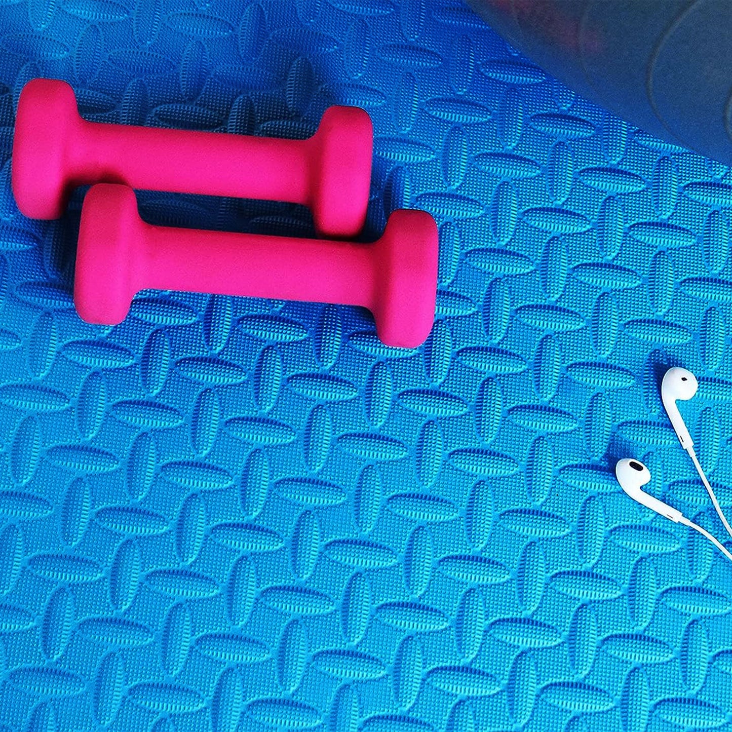 Tapete de exercícios de espuma EVA interligada de 24 pés quadrados da BalanceFrom Fitness, azul