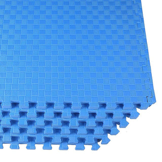 Tapete de exercícios de espuma EVA interligada de 24 pés quadrados da BalanceFrom Fitness, azul