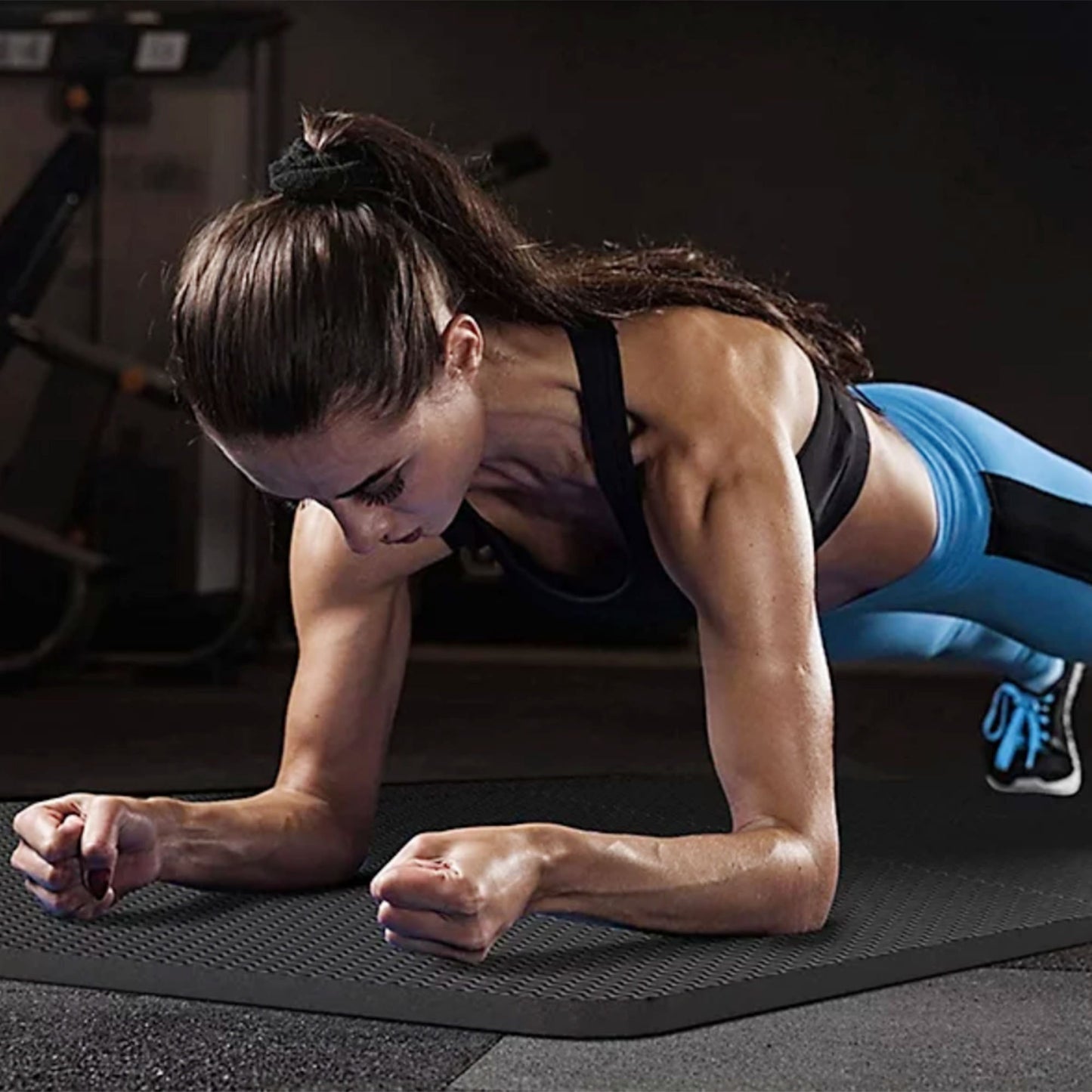 Tapete de exercícios de espuma EVA interligada de 72 pés quadrados da BalanceFrom Fitness, preto