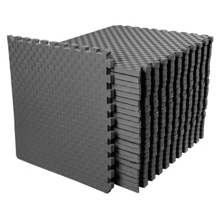 Tapete de exercícios de espuma EVA interligada de 72 pés quadrados BalanceFrom Fitness, cinza