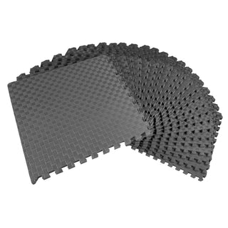 Tapete de exercícios de espuma EVA interligada de 72 pés quadrados BalanceFrom Fitness, cinza