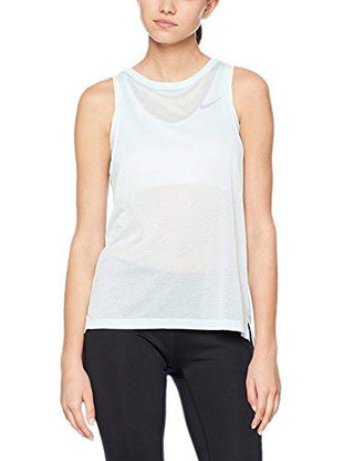 Regata Nike Breathe Recortada Feminina Azul Tamanho Grande
