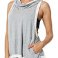 Colete feminino Vimmia Retreat com costas abertas, cinza, tamanho grande