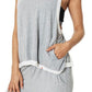 Colete feminino Vimmia Retreat com costas abertas, cinza, tamanho grande