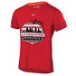 Camiseta esportiva Mizuno Peachtree Road Race feminina vermelha tamanho X-G