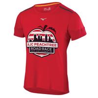 Camiseta esportiva Mizuno Peachtree Road Race feminina vermelha tamanho X-G